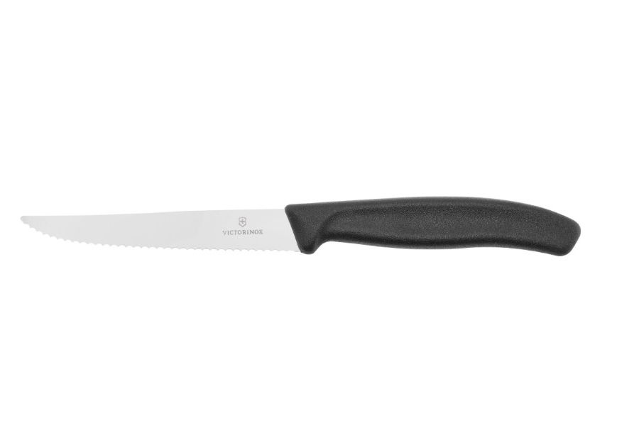 Nóż kuchenny Victorinox Swiss Classic ząbkowany czarny 11 cm.